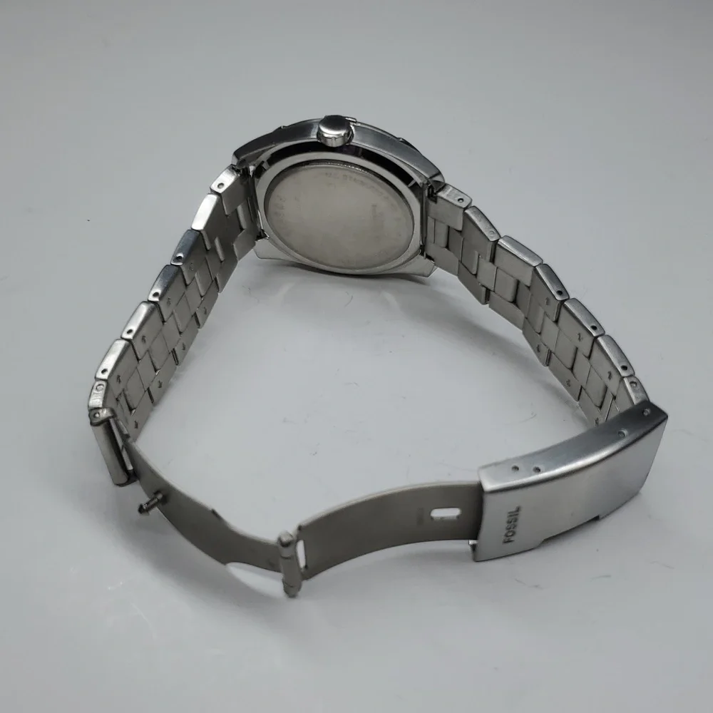 Fossil Watch ES2256 Chronograph Black Face Silver Stainless Steel Watch
